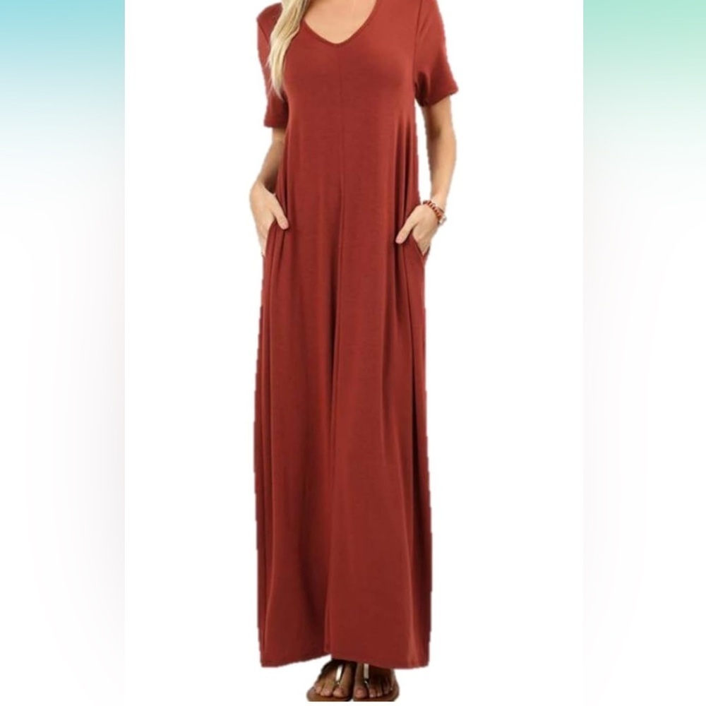 Zenana Boutique Boho Rust Maxi Dress